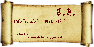 Bástár Miklós névjegykártya